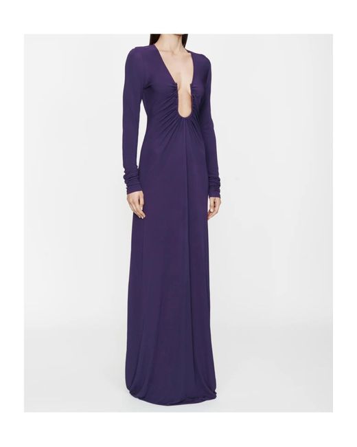 Christopher Esber Purple Arced Palm Long Sleeve Dress