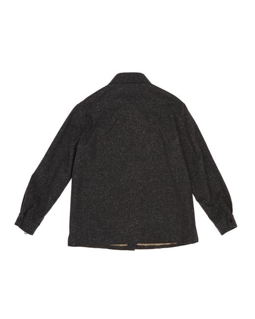 Valentino Black Vlogo Plaque Button-Up Jacket for men