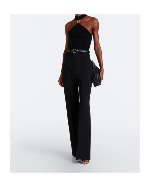 Jonathan Simkhai Black Renlen Embellished Halterneck Wool Top