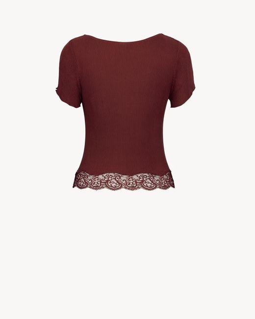 Saint Laurent Red Short-Sleeved Top