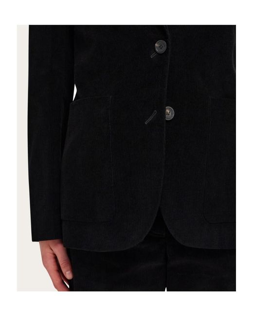 Ferragamo Black Corduroy Blazer