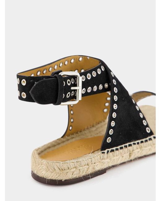 Isabel Marant Black Open Toe Flat Sandals