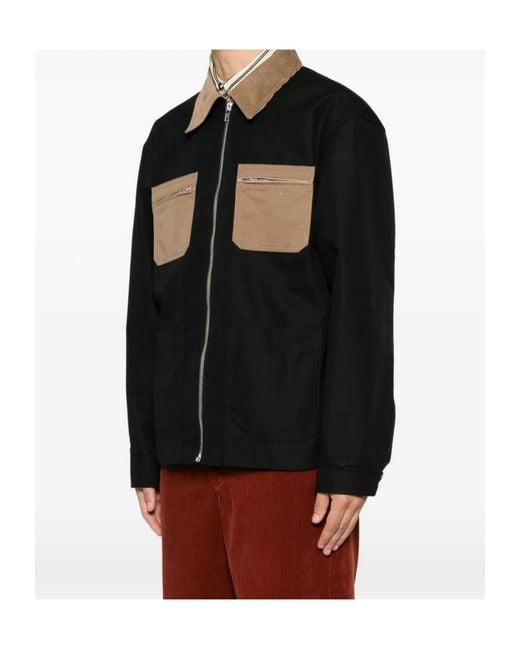 Marni Black Contrast-Collar Patch-Pocket Jacket for men
