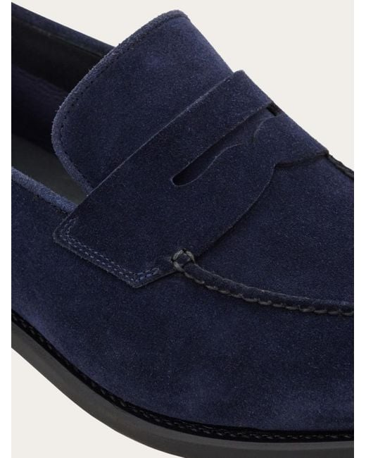 Ferragamo Blue Tramezza Penny Loafer for men