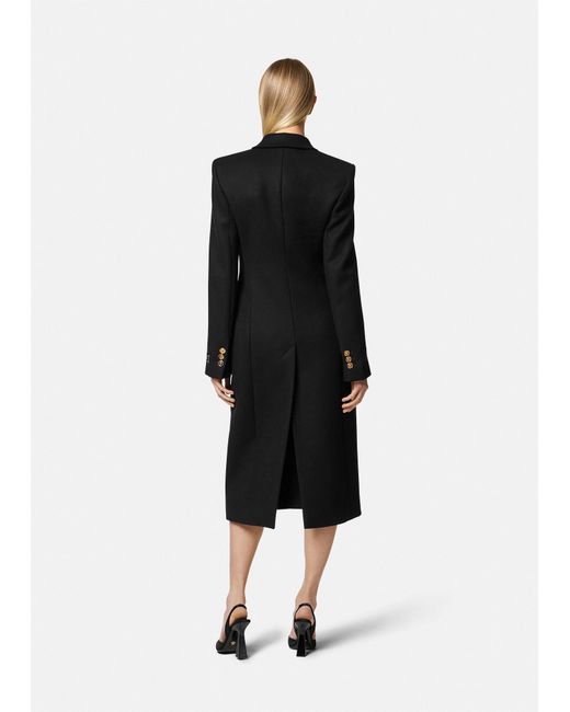 Versace Black Long-Sleeved Button-Up Coat