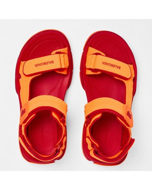 Balenciaga Red Sports Sandals