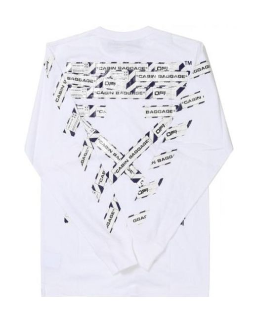 Off-White c/o Virgil Abloh White Logo Printed Long-Sleeved T-Shirt for men