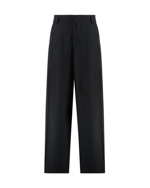 Dries Van Noten Black Wide Trousers for men