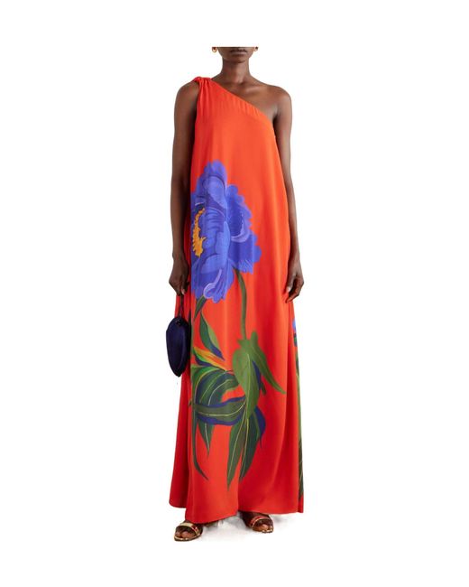 Borgo De Nor Red Crepe Maxi Dress