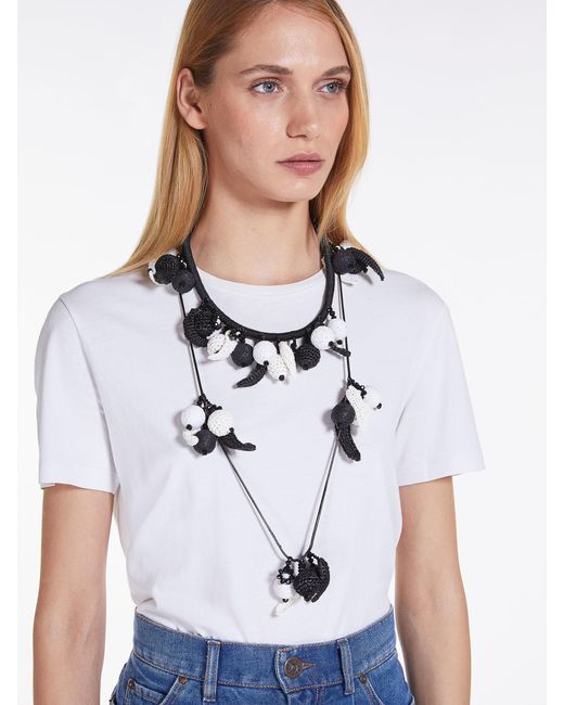 Weekend by Maxmara White Round Pendant Necklace