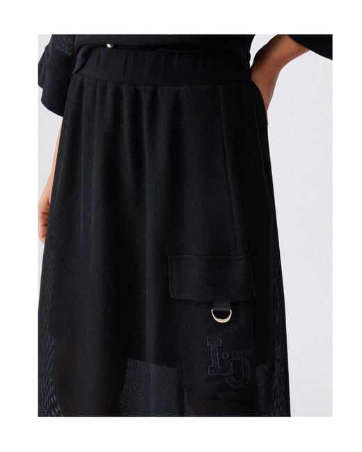 Liu Jo Black Long Mesh Skirt