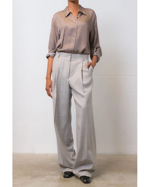 Dries Van Noten Gray Pleated Casual Pants