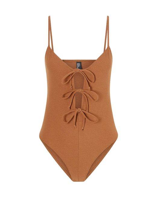Lisa Marie Fernandez Brown Thin Strap Swimsuit
