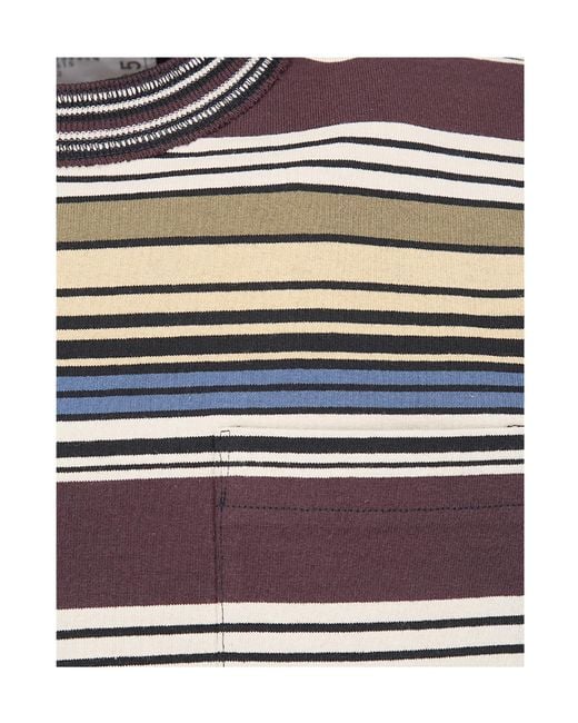 Sacai Multicolor Striped Crewneck T-Shirt for men