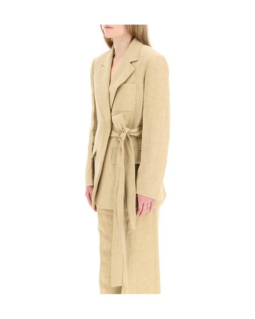 Chloé Natural Side-Tie Single-Breasted Jacket