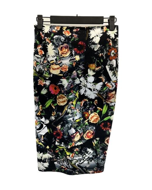 McQ Alexander McQueen Black Floral Pattern Skirt