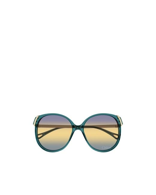 Chloé Blue Chloé Eyewear Oval Frame Sunglasses
