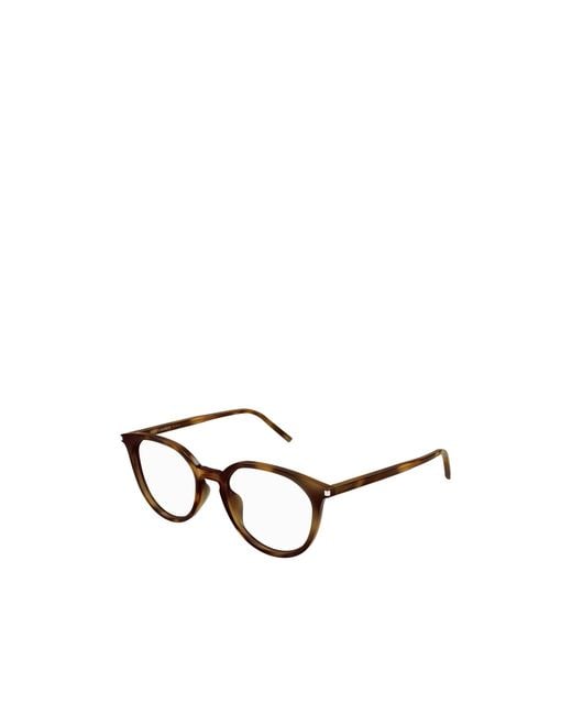 Saint Laurent Metallic Eyewear Round Frame Glasses for men
