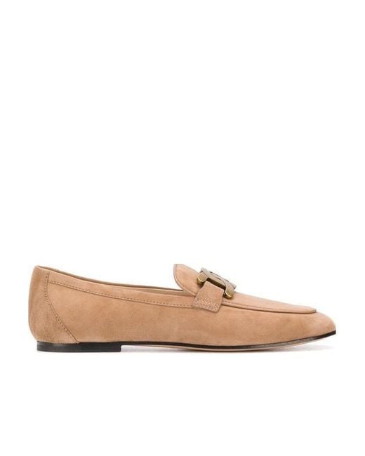 Tod's Natural Kate Buckle Detailed Loafers