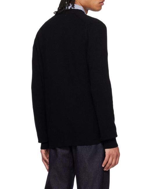 COMME DES GARÇONS PLAY Black Comme Des Garçons Play Logo Patch Buttoned Cardigan for men