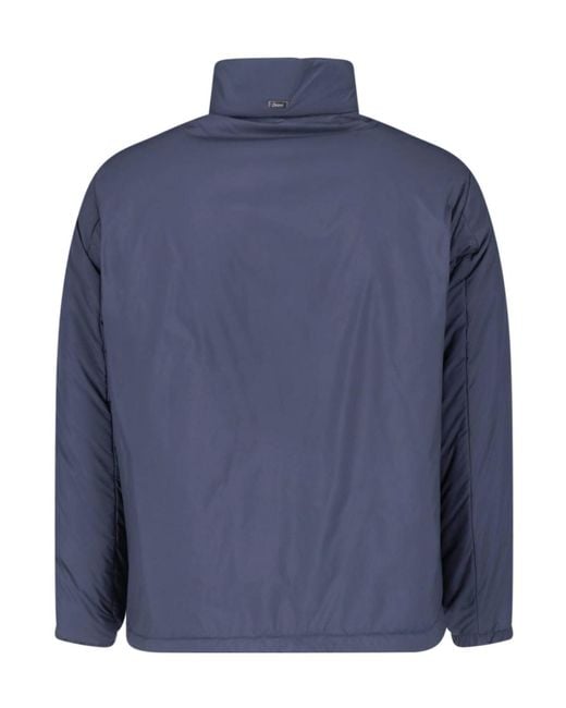 Herno Blue Stand-Up Collar Zip-Up Jacket for men
