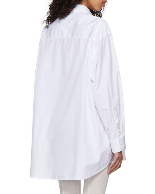 The Row White Logo Long-Sleeved Shirt