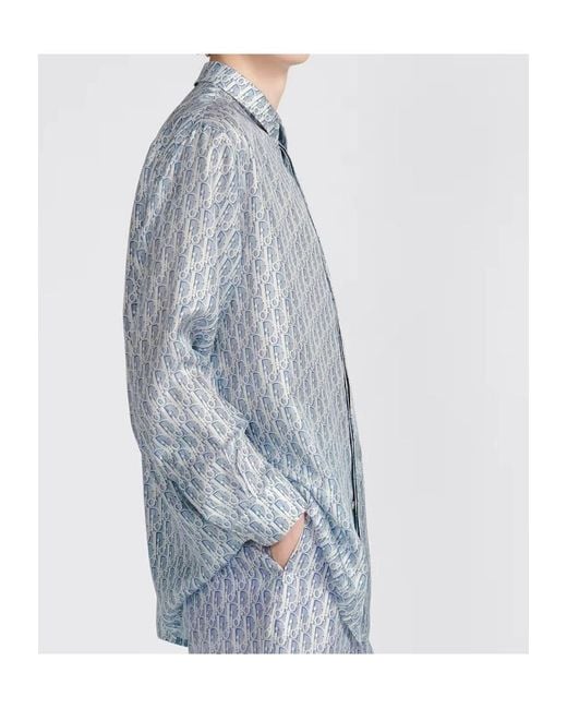Dior Blue Long-Sleeved Shirt for men