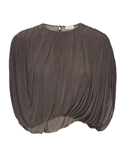 Magda Butrym Gray Sleeveless Ruched Bubble Top