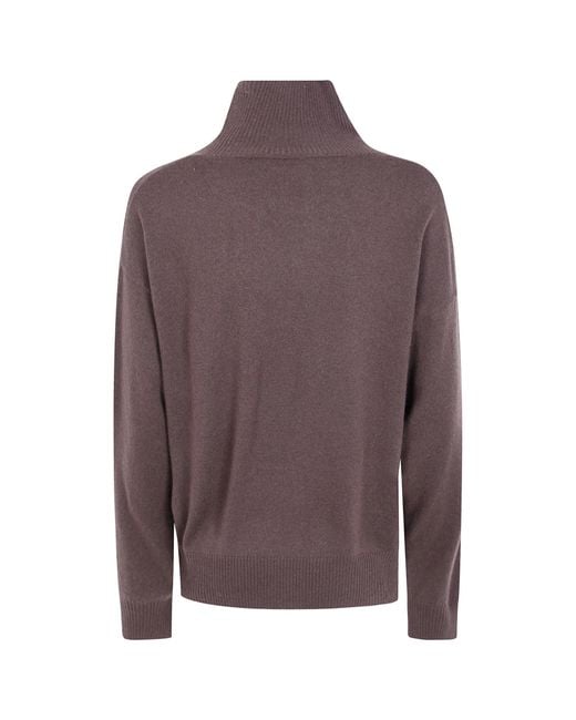 Seventy Brown High-Neck Blended Sweater