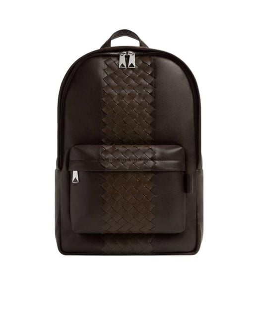Bottega Veneta Black Intrecciato Backpack for men
