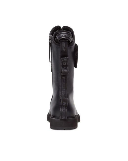 Fendi Black High Ankle Biker Boots