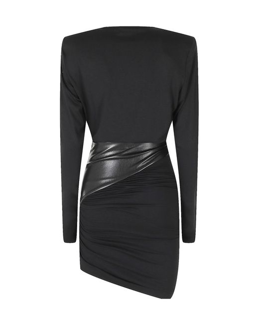 ANDAMANE Black Ursula Draped Mini Dress