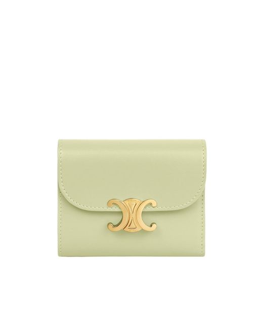 Céline Yellow Small Flap Wallet Triomphe