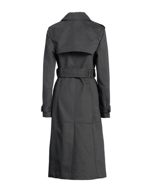 Burberry Black Solid-Colored Long Trench Coat