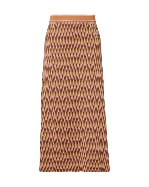 Rixo Brown Jacquard Skirt