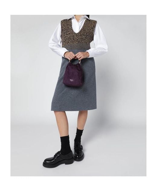 Prada Purple Logo Bucket Bag