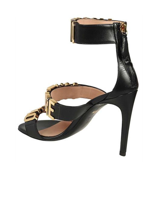 Moschino Black Open-Toed High-Heeled Sandals