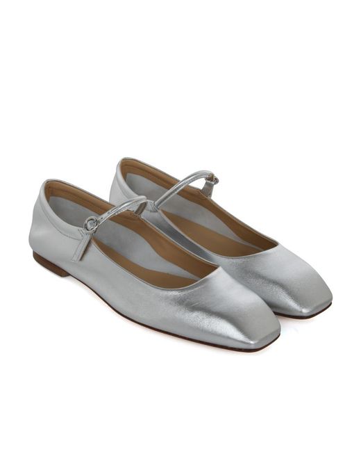 Aeyde White Aline Babies Metallic Ballerina Shoes