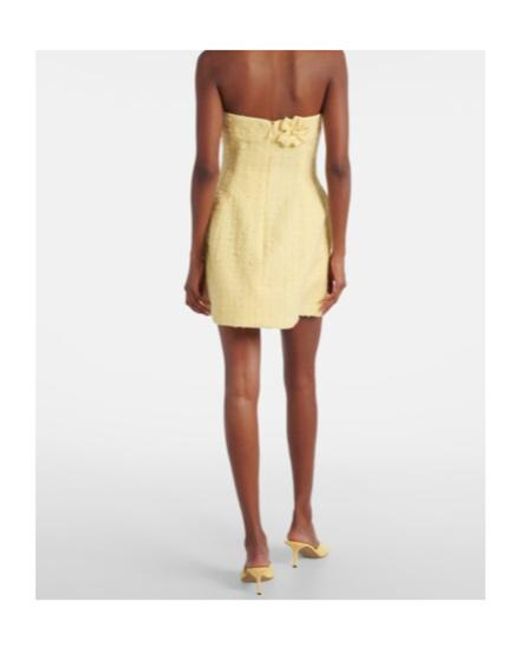 Leo Yellow Rosario Tweed Bustier Dress