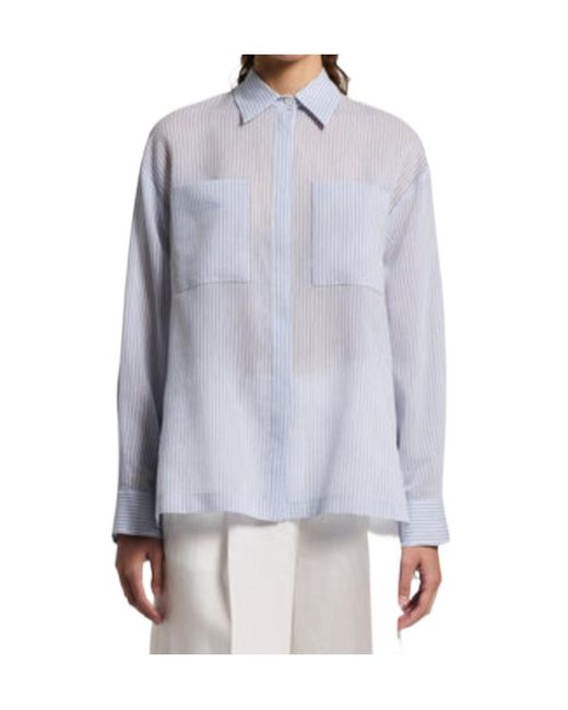 Peserico Blue Striped Shirt