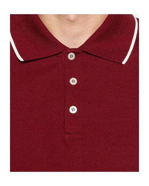 Saint Laurent Red Short-Sleeved Polo Shirt for men