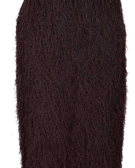 Dries Van Noten Purple Sokna Fringed Skirt