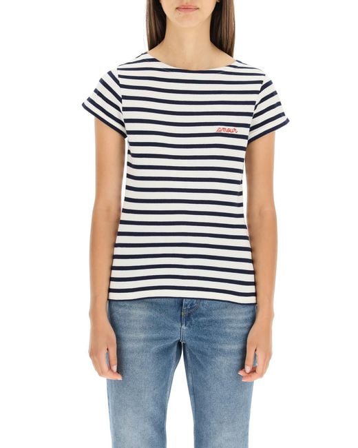 Maison Labiche White Striped T-Shirt