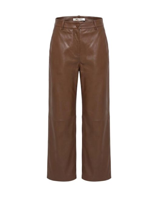 Ports 1961 Brown Casual Trousers With Belt Loops