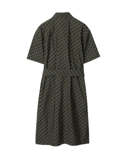 Burberry Black Check-Pattern Cotton Shirt Dress