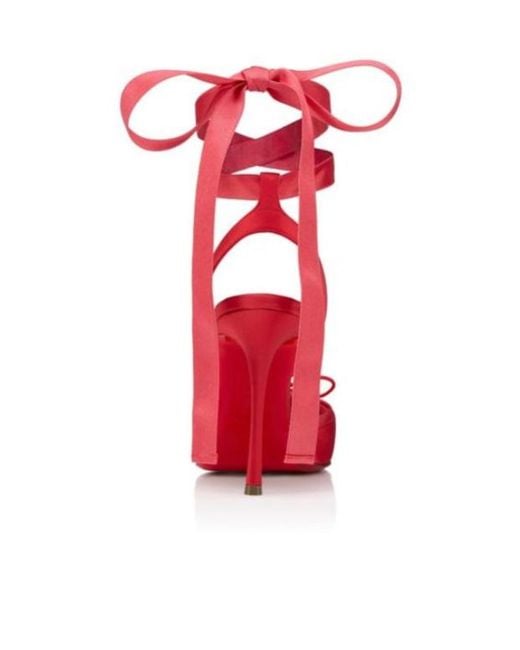 Christian Louboutin Red Bow-Detail Wrap-Around Pumps