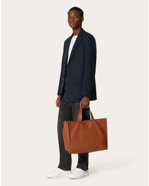 Valentino Blue Optical Motif Detailed Jacket for men
