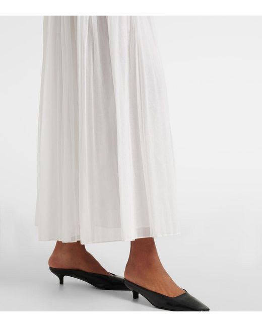 Rohe White Pleated Cotton Muslin Maxi Skirt