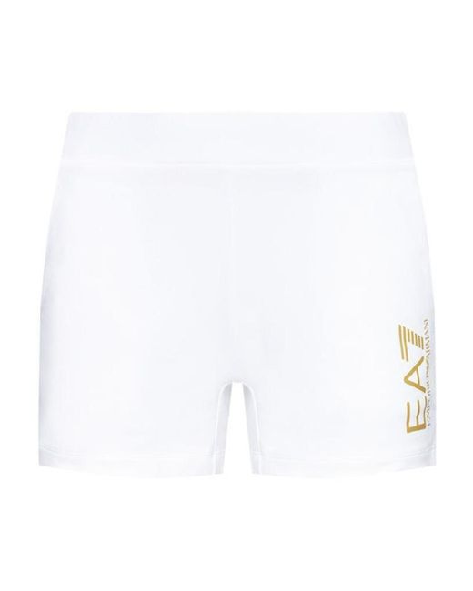 Emporio Armani White Logo Detail Shorts