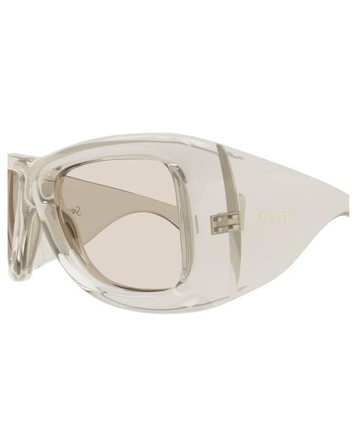 Saint Laurent White Sl 902 Howl Rectangular Sunglasses for men